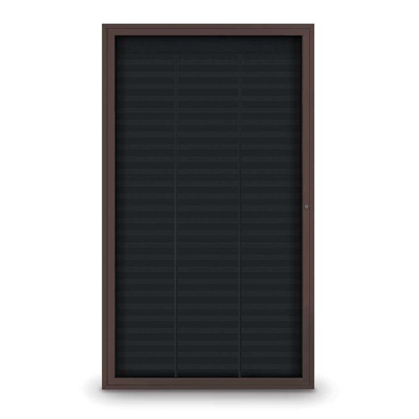 Outdoor Enclosed Combo Board, 72"x36", Satin Frame/Blue & Surf